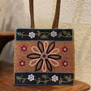 Beaded floral purse